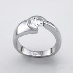 Staggering Diamond in Open Setting Engagement Ring