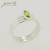 Marquis Cut Peridot & Sterling Silver Ring - Image 3