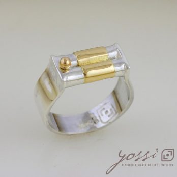 Dainty Silver & Gold Wedding Ring