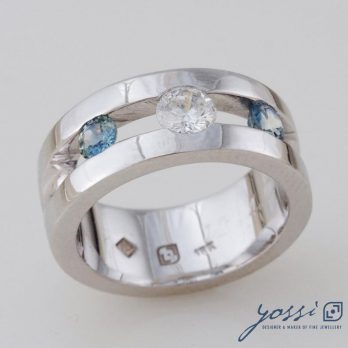 Sparkling Marine Statement Ring | Diamond, Sapphire & White Gold