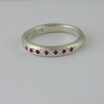 Pink Ruby & White Gold Engagement Ring – Available As Wedding Set