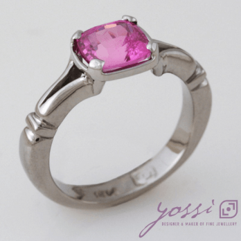Superb Pink Sapphire Cushion cut Dress Ring