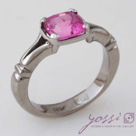 Superb Pink Sapphire Cushion cut Dress Ring