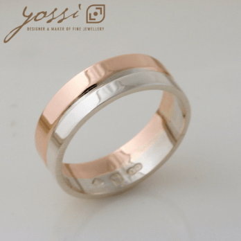 Graceful Rose and White Gold Wedding Ring