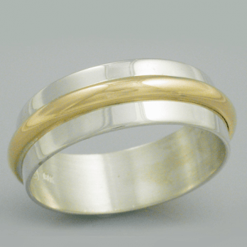 Striking Gold and Silver Wedding Band
